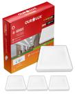 4 Painel Plafon com Sensor De Presença Quadrado 18w Luz 6500K Branco Frio Ourolux Sobrepor Biv