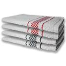 4 Panos De Prato Atoalhado Felpudo Premium Preto+Vermelho