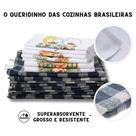 4 Panos de Prato Pé de Galinha + 4 Panos de Chão Xadrez Duplo Grande Limpeza Multiuso
