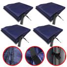 4 Paredes de Fechamento Lateral Removível Cor Azul Para Tenda Gazebo 3x3