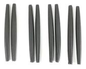 4 Pares De Hastes De Borracha 61mm Preto