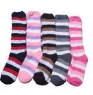 4 Pares Meia Felpuda Longa Feminina Cano Alto Inverno Frio