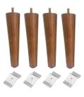 4 Pe Palito 10cm Chapa Inclinada marrom claro Pernas Para Moveis