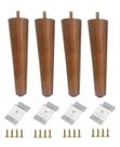 4 Pe Palito 10cm Marrom Claro Chapa Inclinada + Parafuso