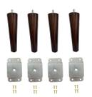 4 Pe Palito 10cm Marrom Escuro Chapa Reta + Parafuso