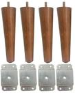 4 Pe Palito 15cm Marrom Claro Chapa Reta Para Moveis