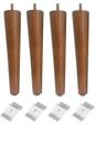 4 Pe Palito 30cm Marrom Claro Chapa Inclinada Metal Aço
