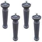 4 Peças - Pé Para Armario Torre De 17,2 a 21,2cm Cinza
