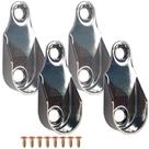 4 Peças - Suporte Lateral Para Tubo Oval Para Guarda Roupa Cromado