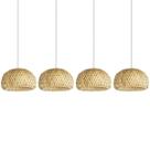 4 Pendente Bambu Fibra Natural Artesanal Bancada Boho Nat53