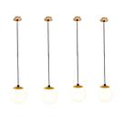 4 Pendente Globo De Vidro Branco Dourado Cozinha Zan61 4 Pendente Globo De Vidro Branco Dourado Cozinha Zan61