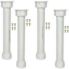 4 Pés Armário Gabinete Pia 26,4 a 30cm Branco
