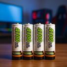 4 Pilhas Recarregáveis AA Maxday 4700mAh Original Alta Durabilidade Para Teclado Sem Fio