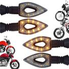 4 Piscas Seta De Moto Led Flecha Fume Esportiva Rosca