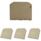 4 Placas Para Bornes De Passagem Mat70 Bege - Metaltex