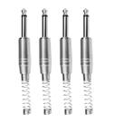 4 Plug P10 Macho Mono Niquelado Com Mola Rj2pp-nn Roxtone Cor Prateado