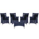 4 Poltronas e 1 Mesa Igapó em Alumínio Pintura Fendi Corda Náutica Estofado 12 4 Poltronas e 1 Mesa Igapó em Alumínio Pintura Fendi Corda Náutica Estofado 12