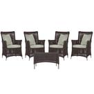 4 Poltronas e 1 Mesa Igapó em Alumínio Pintura Fendi Corda Náutica Estofado 3 4 Poltronas e 1 Mesa Igapó em Alumínio Pintura Fendi Corda Náutica Estofado 3