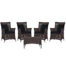 4 Poltronas e 1 Mesa Igapó em Alumínio Pintura Preta Corda Náutica Estofado 12 4 Poltronas e 1 Mesa Igapó em Alumínio Pintura Preta Corda Náutica Estofado 12