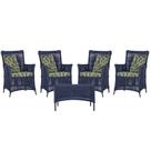 4 Poltronas e 1 Mesa Igapó em Alumínio Pintura Preta Corda Náutica Estofado 5 4 Poltronas e 1 Mesa Igapó em Alumínio Pintura Preta Corda Náutica Estofado 5