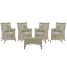 4 Poltronas e 1 Mesa Igapó em Alumínio Pintura Preta Corda Náutica Estofado 7