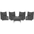4 Poltronas e Mesa Texas em Alumínio Pintura Marrom Corda Náutica Trama Original