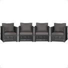 4 Poltronas Madri Alumínio Corda Náutica Estofado 11 Trama Original