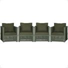 4 Poltronas Madri Alumínio Corda Náutica Estofado 13 Trama Original