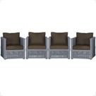 4 Poltronas Madri Alumínio Corda Náutica Estofado 9 Trama Original