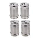 4 Porta Condimento Frasco para Temperos em Aço Inoxidável Variados Furos