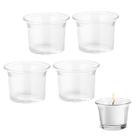 4 Porta Velas Castiçal Em Copo de Vidro Decorativo Multiuso 4 Porta Velas Castiçal Em Copo de Vidro Decorativo Multiuso