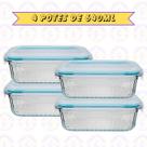 4 Pote Canelado Retangular 640ML Tampa Hermética Frutas Fit Alimentos 4 Pote Canelado Retangular 640ML Tampa Hermética Frutas Fit Alimentos