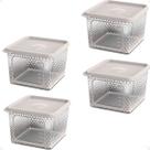 4 Pote Para Alimentos Transparente Prisma 850ml Com Tampa 4 Pote Para Alimentos Transparente Prisma 850ml Com Tampa