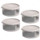 4 Pote Para Alimentos Transparente Redondo 700 ml Com Tampa 4 Pote Para Alimentos Transparente Redondo 700 ml Com Tampa