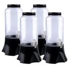 4 Pote Suqueira com Suporte Preta 3,5LT Grande Multiuso Dispenser Produtos de Limpeza