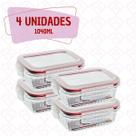 4 Potes Canelado Tampa Forte Hermetico 1040ml Forno/Airfryer