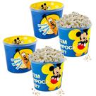 4 Potes para Pipoca Infantil do Mickey Balde Original 2 Litros
