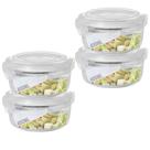 4 Potes Vidro 400ML Microondas Alimento Rodondo Hermetico