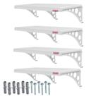 4 Prateleiras Plásticas Pvc Com Suporte 60X30 Cm Astra Branco 25kg PM3