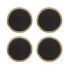 4 Pratos De Porcelana 22cm Sobremesa Dubai Preto Dourado