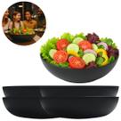 4 Pratos Fundo Saladeira Redonda 1100ml Preto