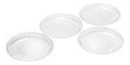 4 Pratos Sobremesa Wolff Pearl De Cristal Incolor 4 Pratos Sobremesa Wolff Pearl De Cristal Incolor