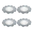 4 Pratos Transparente Vidro 20cm + Lugares Americano Cinza 38cm Decoração De Mesa