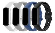 4 Pulseiras De Silicone Para Fit2 R220 Fit 2 R220 Branco / Cinza / Azul Marinho / Preto