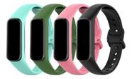 4 Pulseiras De Silicone Para Fit2 R220 Fit 2 R220 Verde Água / Verde Militar / Rosa / Preto