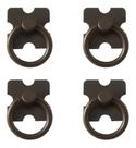 4 Puxador De Gavetas Armário Rustico Argola/preto 35x35mm