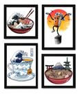 4 Quadros Culinária Artes Japão Decoração Cozinha