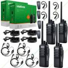 4 Rádio Comunicador Intelbras RC3002 G2 Com 4 Fones de Ouvido Simples