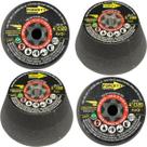 4 Rebolos Copo Cônico 4 Polegadas Grão 120 Rosca M14 Mármore Porcelanato Granito Forcety