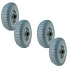 4 Rodas Ajax Maciças 250X4 Cinza Clara com Rolamento Rolete Alta Resistencia
